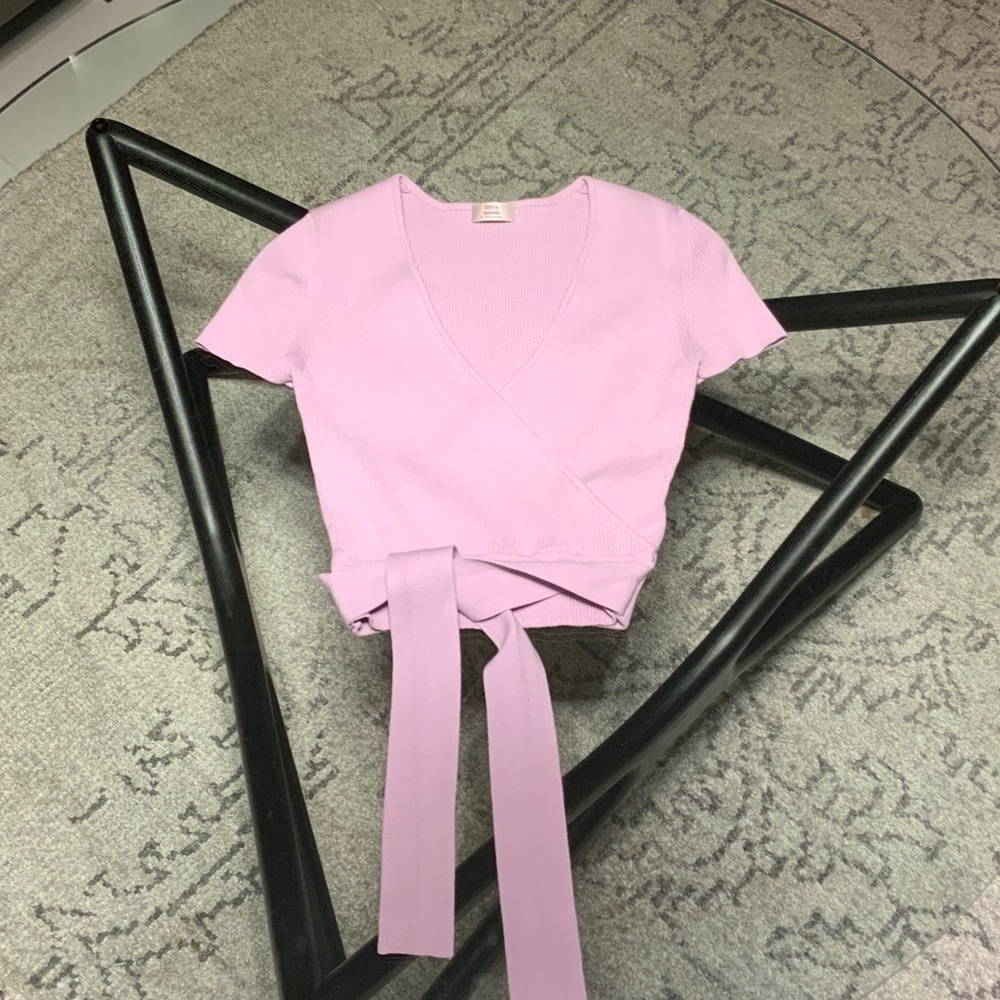 Little moon Lavender Ballet core knit Wrap Top S